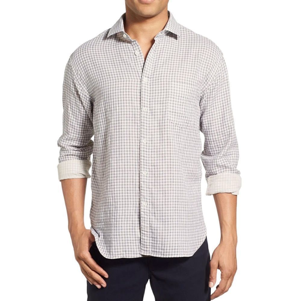 NWT Billy Reid Men's John T Button Down Shirt Gray Gingham XXL